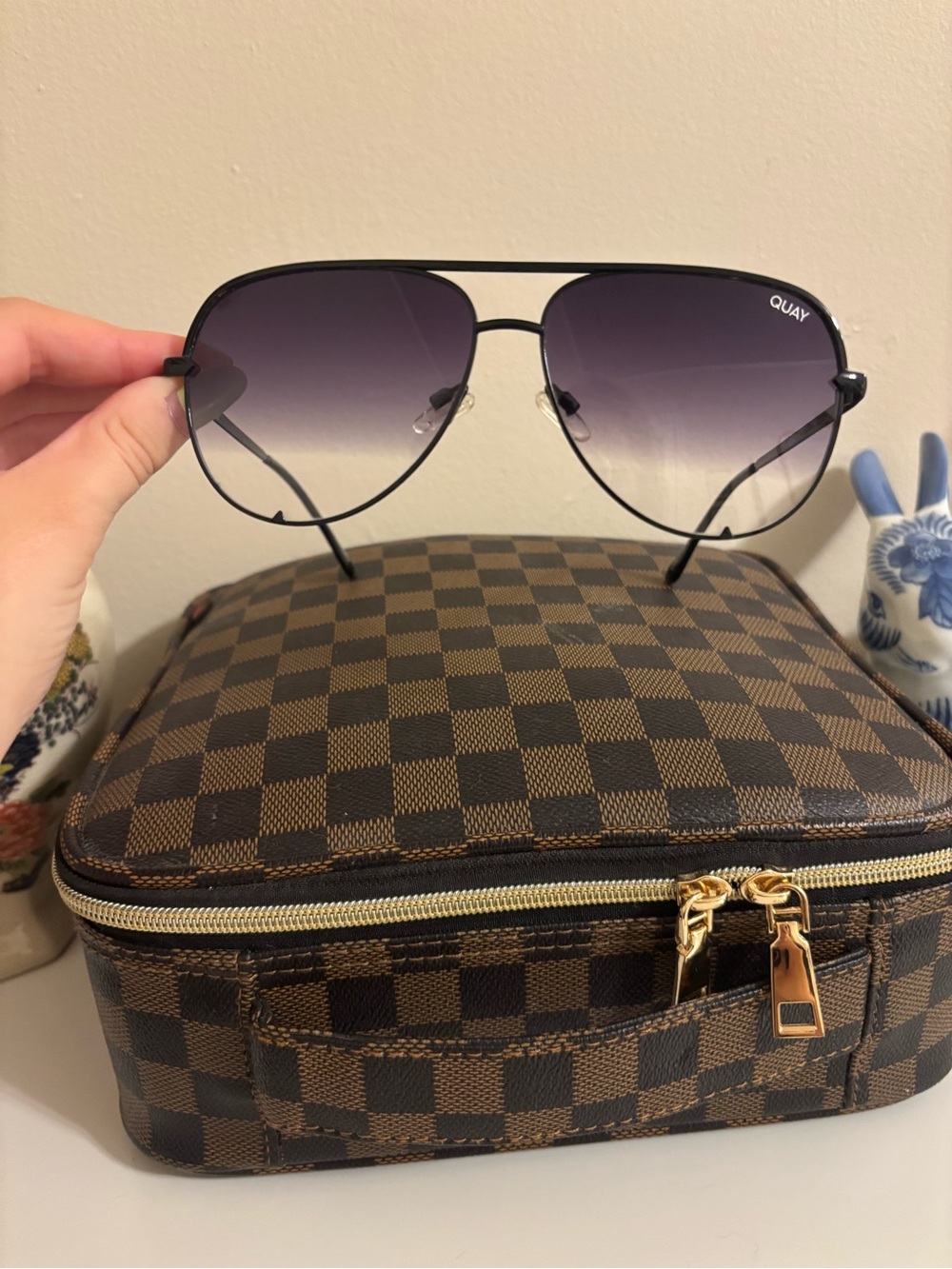 Quay Black Frame Sunglasses with Gradient Lenses